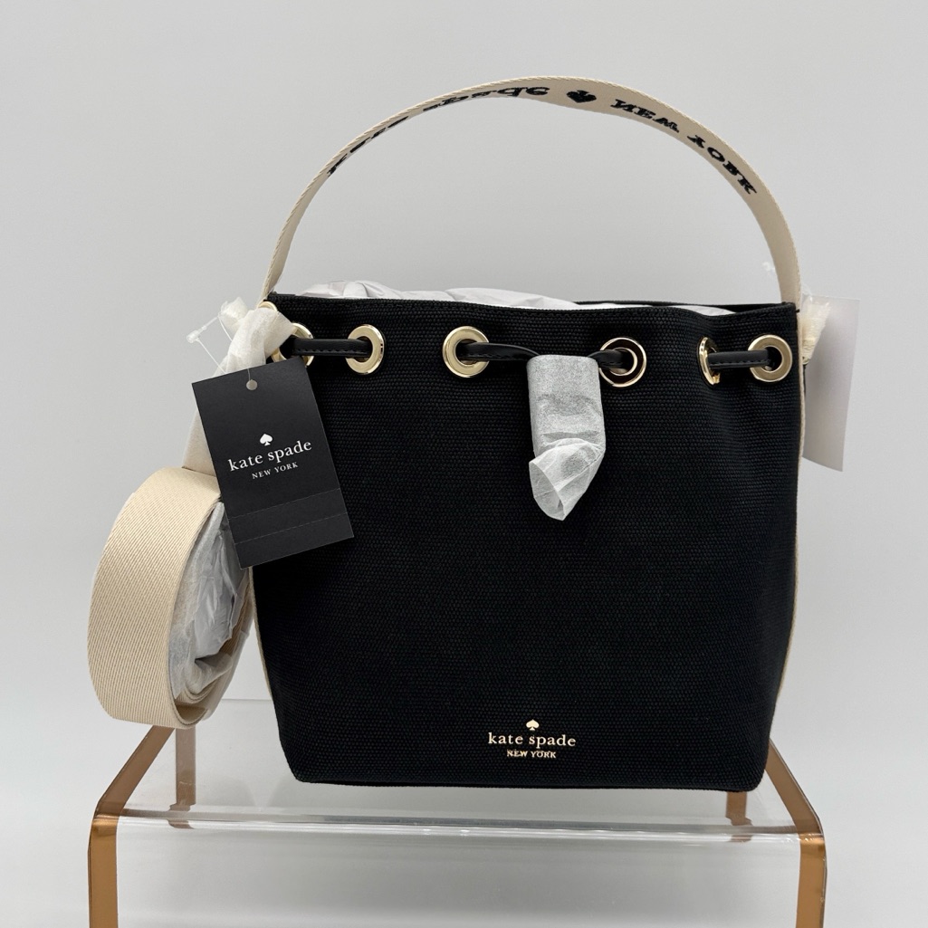 Kate Spade Kip Canvas Bucket Bag Black